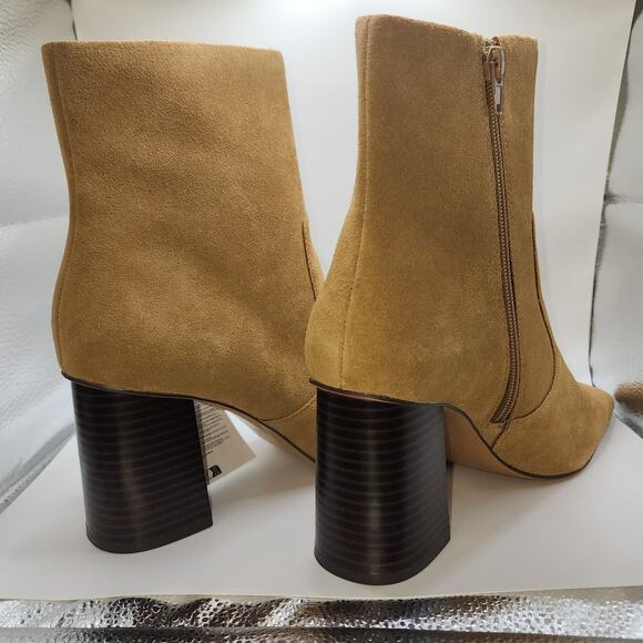 NWT Mango Suede Block Heal Side Zip Ankle Bootie, Size 10 - Picture 2 of 11